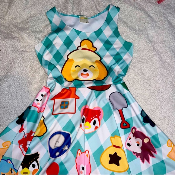 OOAK CUSTOM ARTS COW x NINTENDO Animal Crossing ACNH Woman’s Dress - Picture 1 of 4